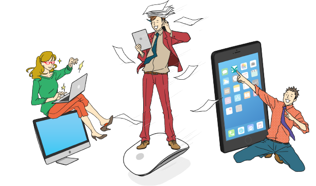 業務ソリューション事業・オリジナルソフト開発事業・モバイルソリューション事業イメージ